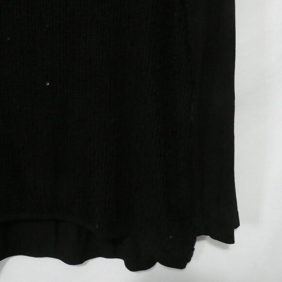 ADDITION ELLE | 2X | Black Long Sleeve Knit Front Shirt W/ Sequins | Solid Back - Picture 7 of 13